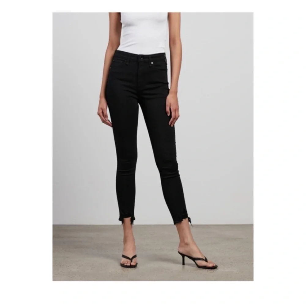 New! RAG & BONE Nina High Rise Distressed Hem Skinny Jeans
